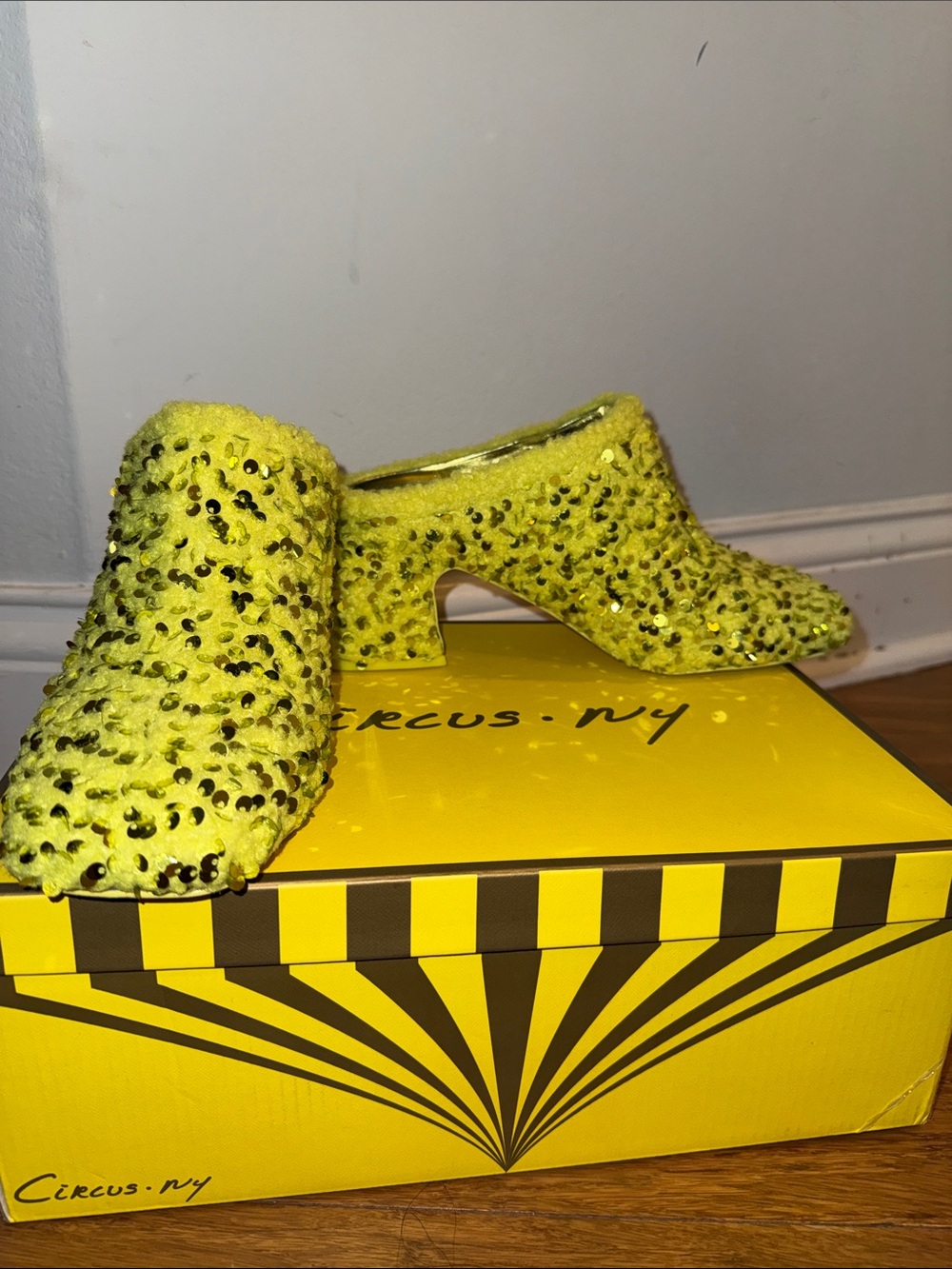 Circus by Sam Edelman Yellow Sequin Ankle Booties